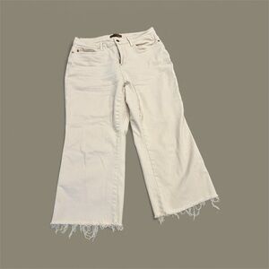 Judy Blue Cream Wide Leg Cropped Jeans